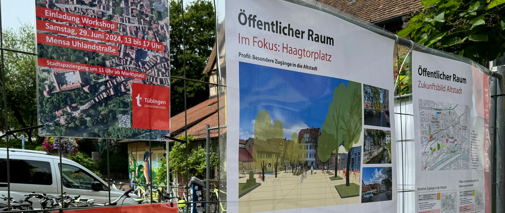 Bauzäune mit Plakaten zum Altstadtrahmenplan