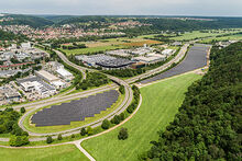 Blick auf den Solarpark „Traufwiesen“. Bild: swt/Marquardt